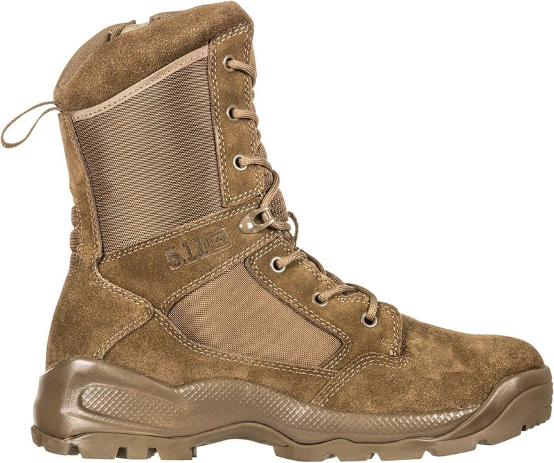 5.11 Tactical Men's Side-Zip Brown Boots, ATAC 2.0 8", Desert, Dark Coyote, Style 12393ABR - Image 1